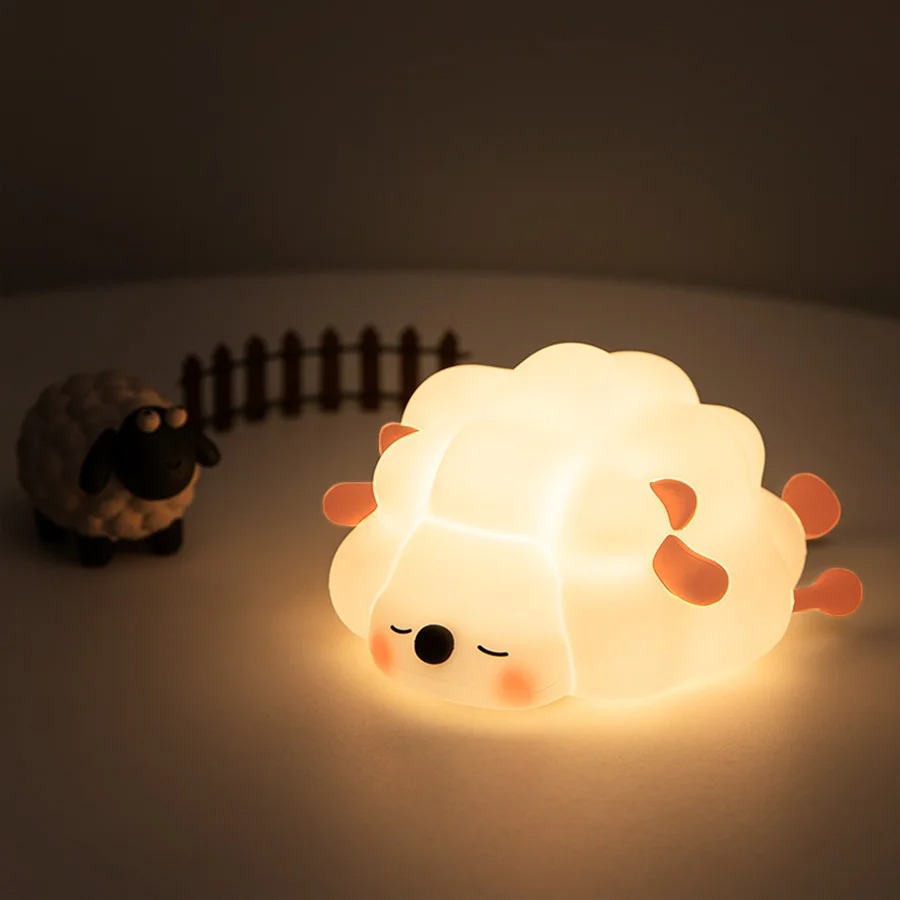 Sleeping Sheep Night Light — Warm LED Mood Lighting for Bedside — Lifestyle 4