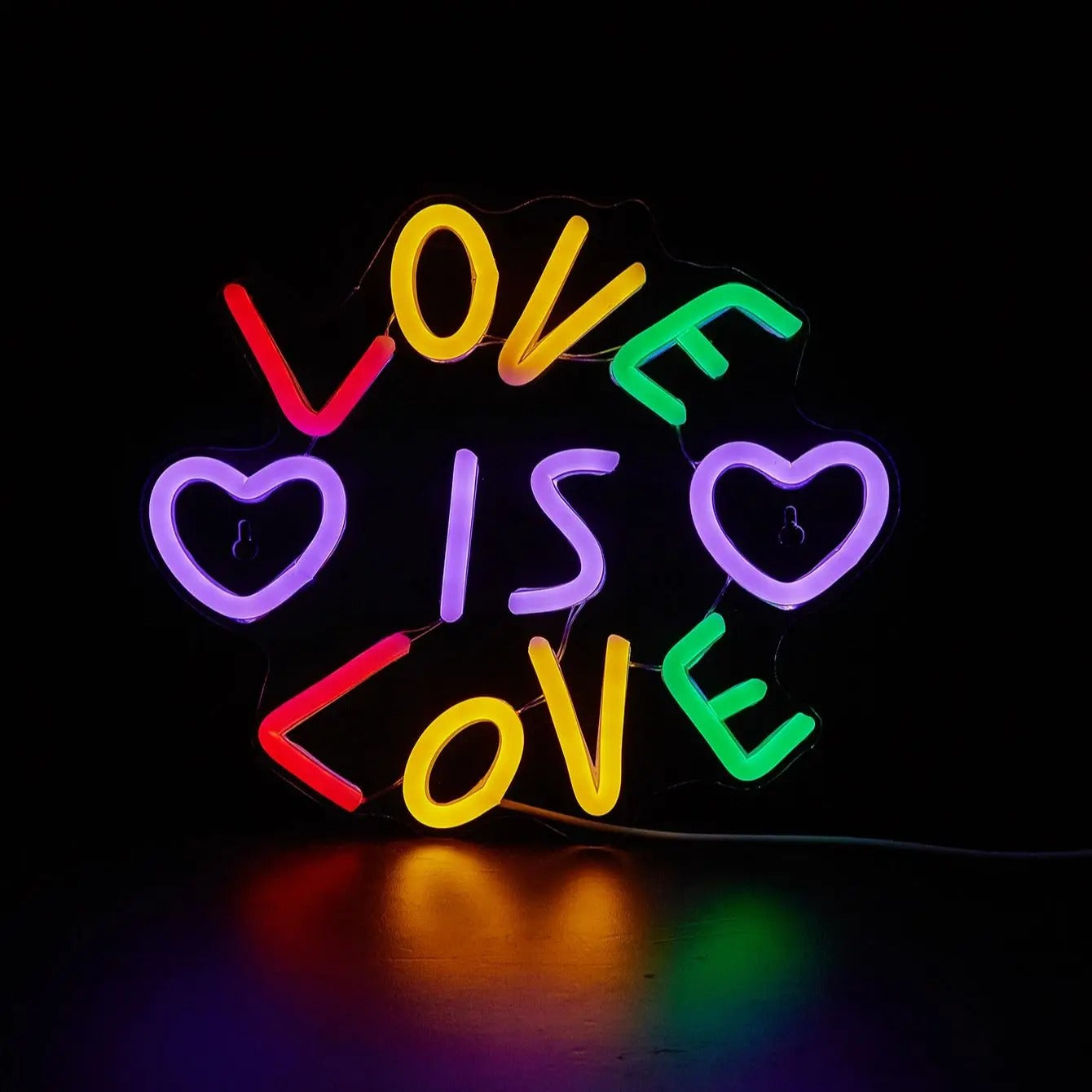 Love is Love Neon Sign — Warm LED Mood Lighting for Bedside — Lifestyle 2