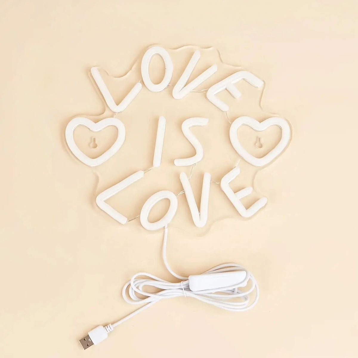Love is Love Neon Sign — Warm LED Mood Lighting for Bedside — Lifestyle 3