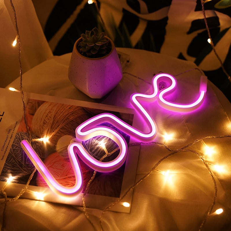 Love Neon Sign — Warm LED Mood Lighting for Bedside — Lifestyle 2