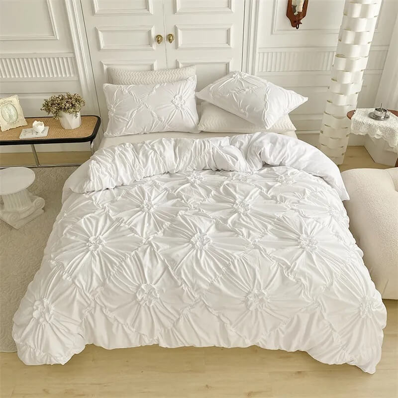 Ruffle Flower Duvet Cover Set — Soft-Touch Cotton Duvet & Pillowcases — Lifestyle 5