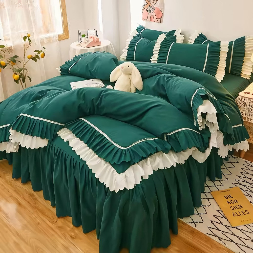 Lush Ruffled Bedding Set — Soft-Touch Cotton Duvet & Pillowcases — Lifestyle 8