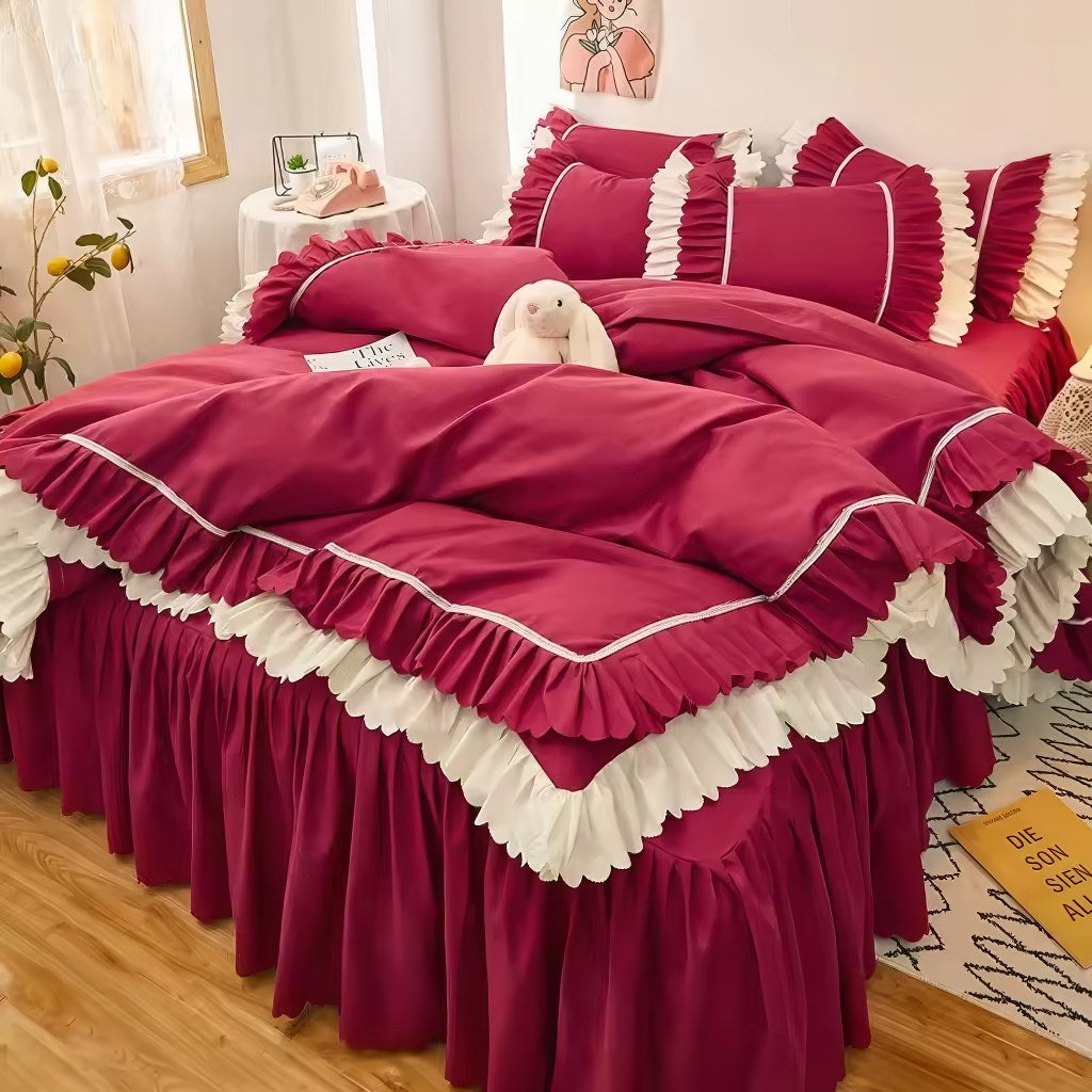 Lush Ruffled Bedding Set — Soft-Touch Cotton Duvet & Pillowcases — Lifestyle 6