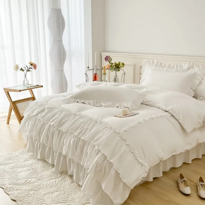 Ruffle Duvet Cover Set — Cotton Bedding for Bedroom Refresh — Lifestyle 2