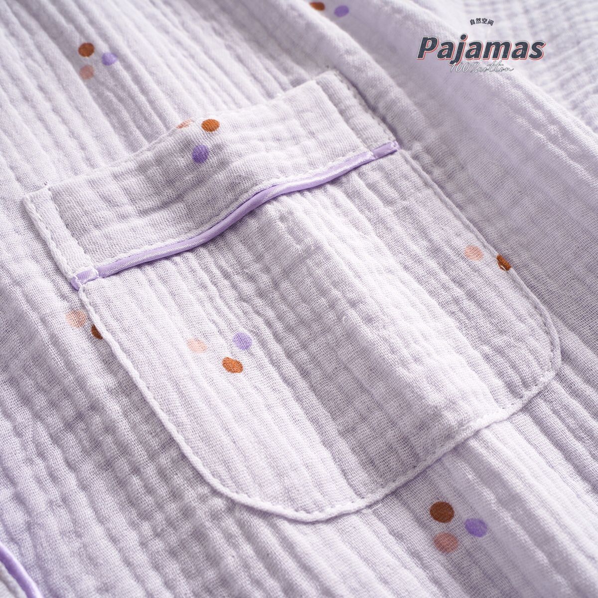 Pastel Purple Pyjama Set — Long-Sleeve Cotton for Restful Evenings — Lifestyle 1
