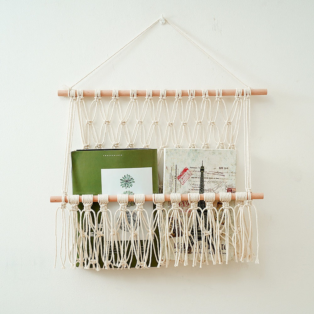 Macrame Wall Pocket — Considered Home Styling — Front view