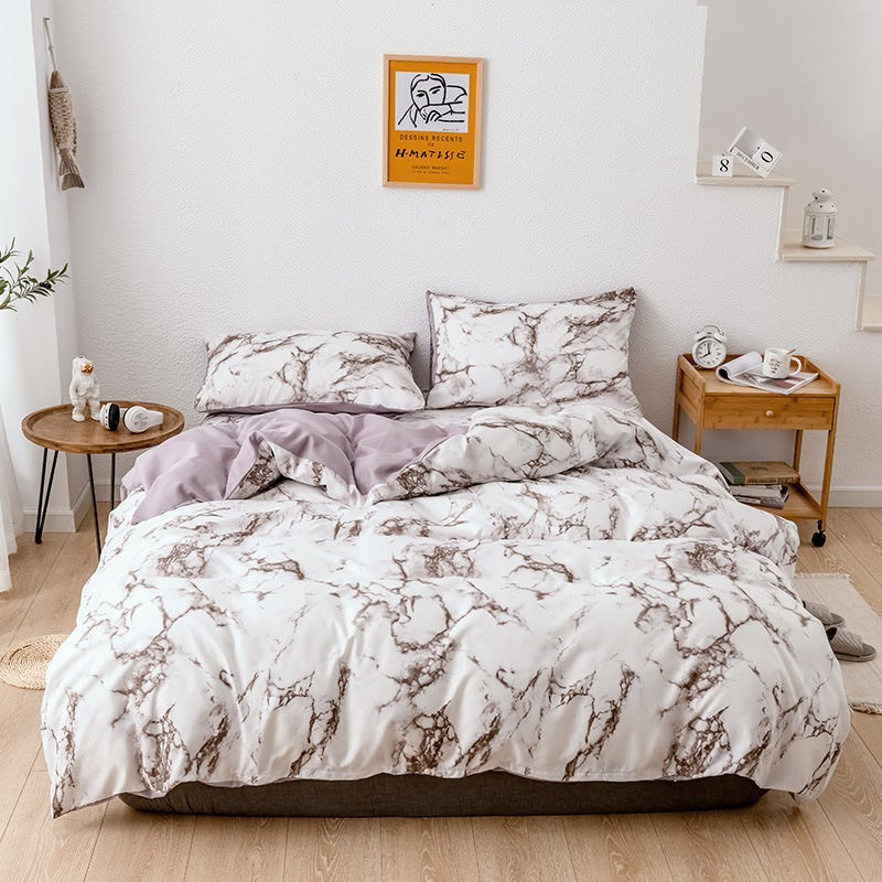Marble Bedding Set — Veined Duvet Cover for Modern, Quiet Bedrooms — Lifestyle 7