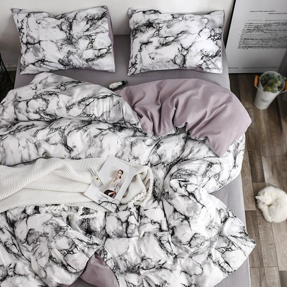 Marble Bedding Set — Veined Duvet Cover for Modern, Quiet Bedrooms — Detail