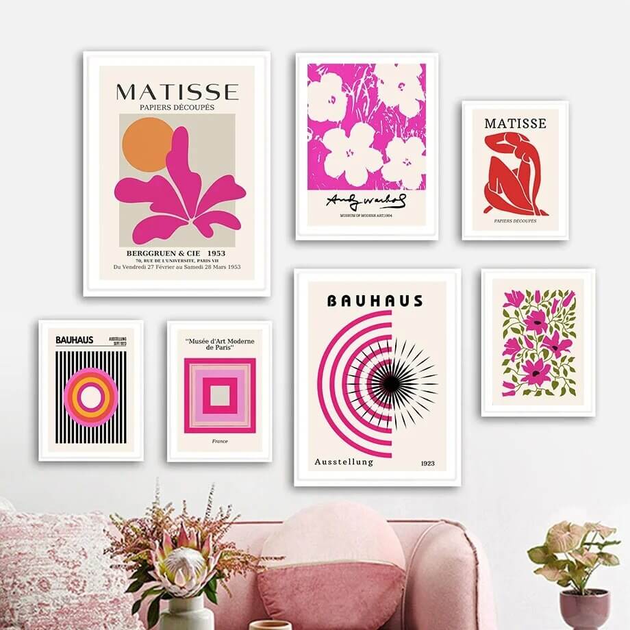 Pink Art Collage Canvas Posters — Considered Home Styling — Front view