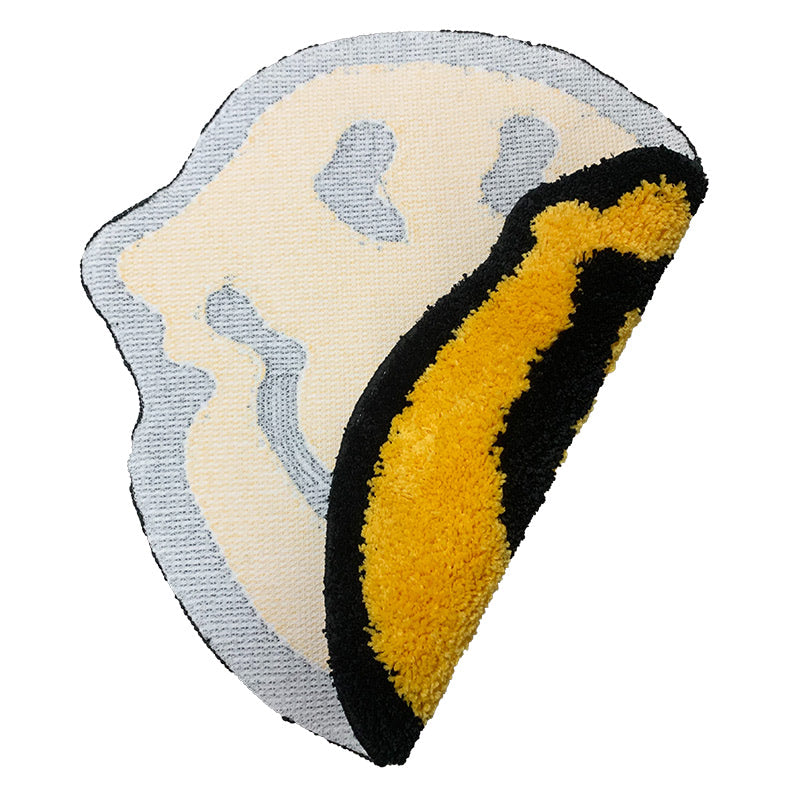Melted Smiley Fluffy Rug — Soft Accent Rug for Bedroom Layering — Lifestyle 3