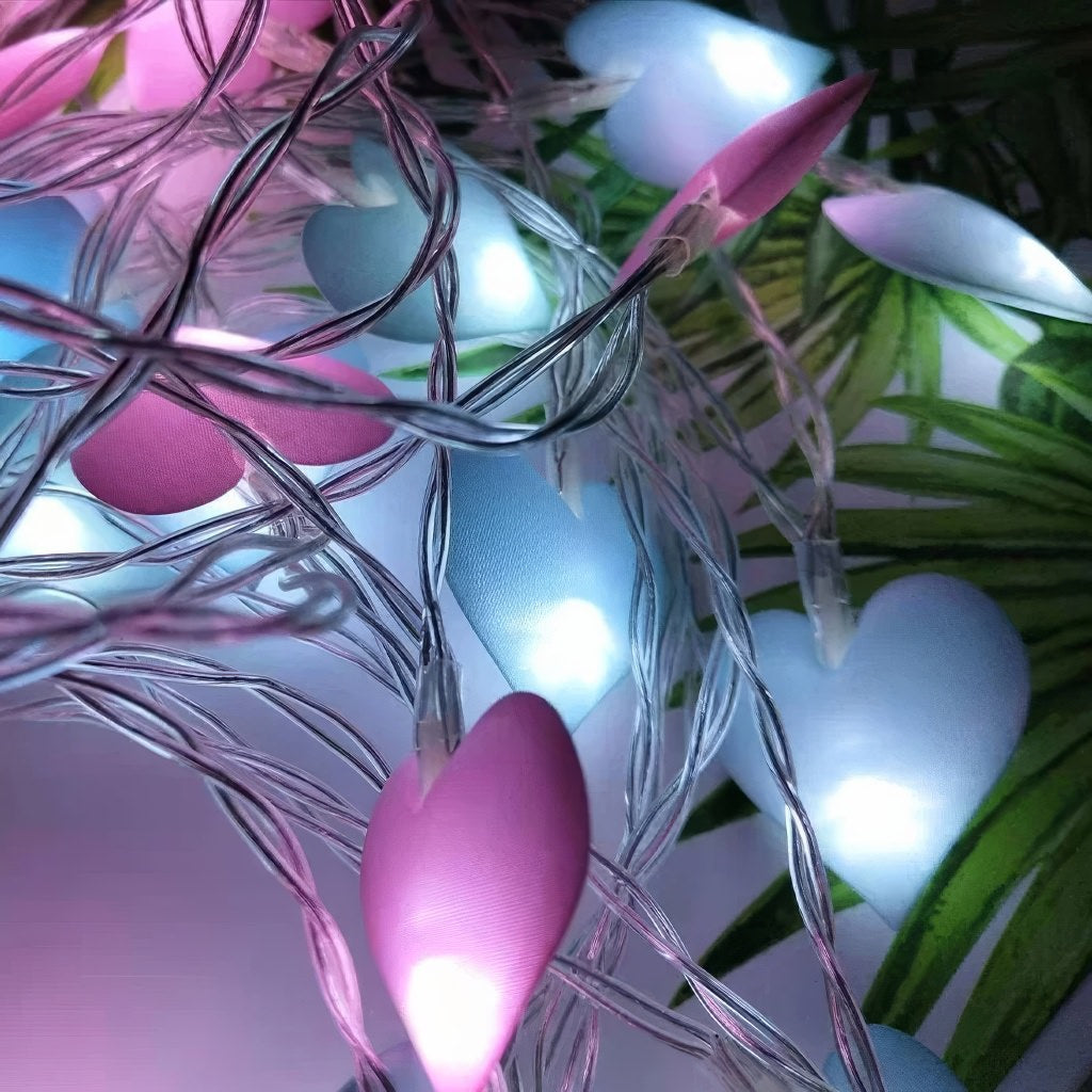 Mini Hearts Fairy Lights — Warm LED Mood Lighting for Bedside — Lifestyle 4