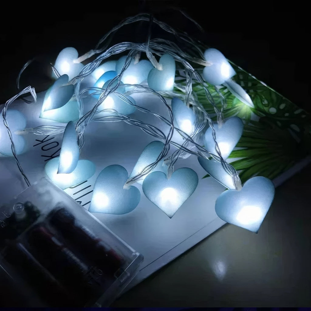 Mini Hearts Fairy Lights — Warm LED Mood Lighting for Bedside — Lifestyle 5