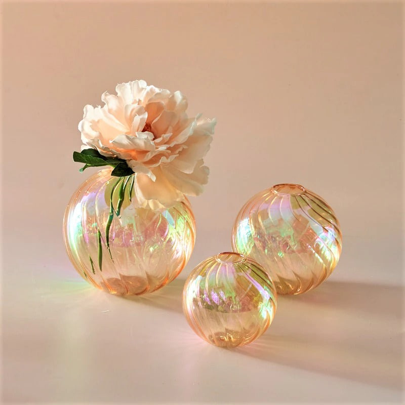 Spiral Glass Mini Ball Vase (3 Pack) — Decorative Vase for Considered Styling — Lifestyle 5