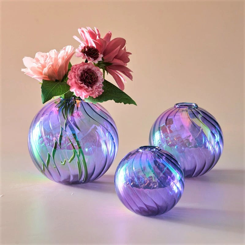 Spiral Glass Mini Ball Vase (3 Pack) — Decorative Vase for Considered Styling — Lifestyle 6