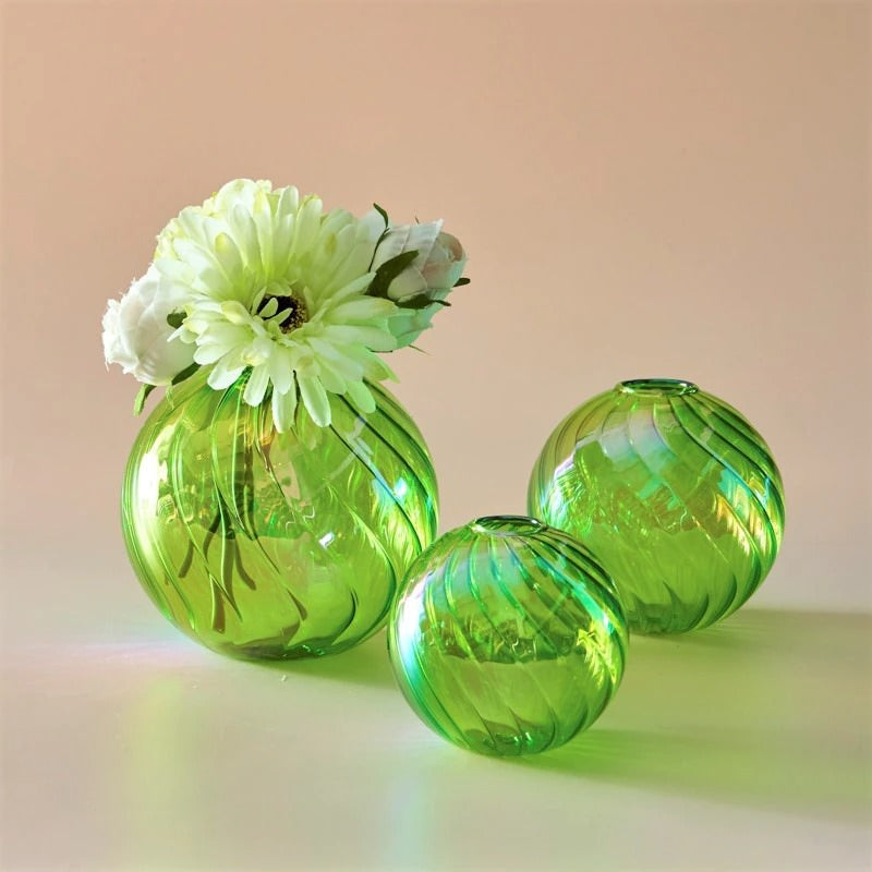 Spiral Glass Mini Ball Vase (3 Pack) — Decorative Vase for Considered Styling — Lifestyle 7