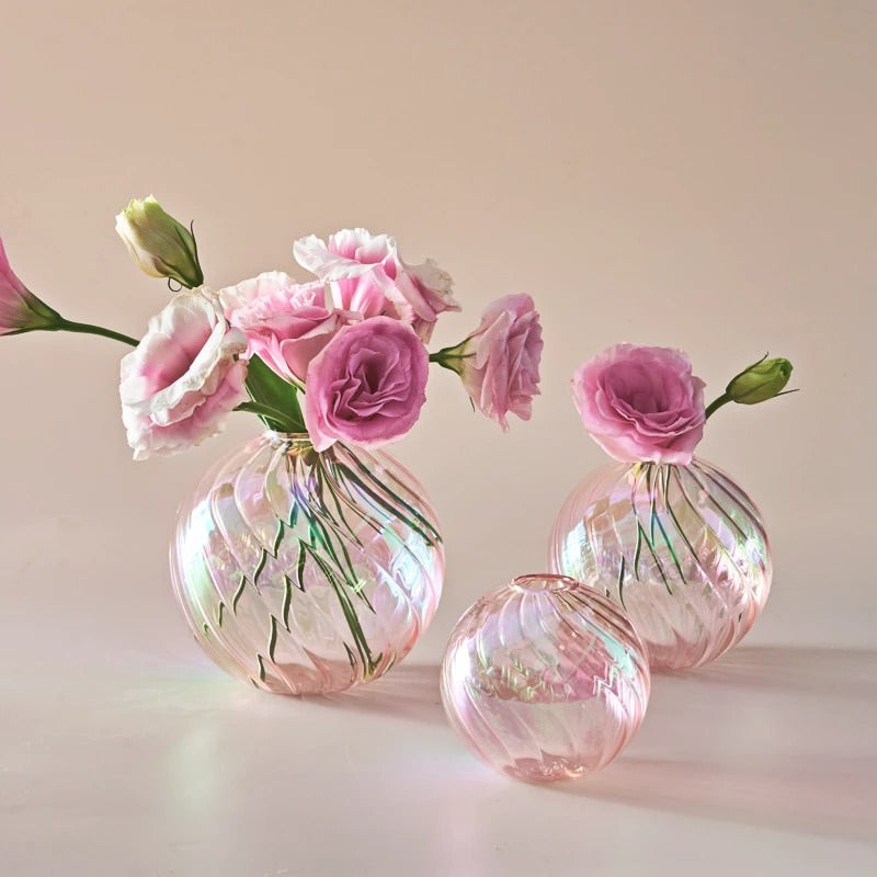 Spiral Glass Mini Ball Vase (3 Pack) — Decorative Vase for Considered Styling — Lifestyle 4