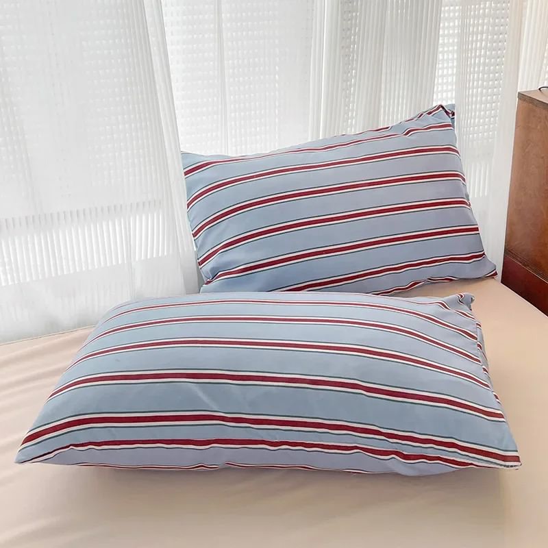 Red Stripe Bedding Set — Cotton Duvet Cover for Minimalist Bedrooms — Lifestyle 5