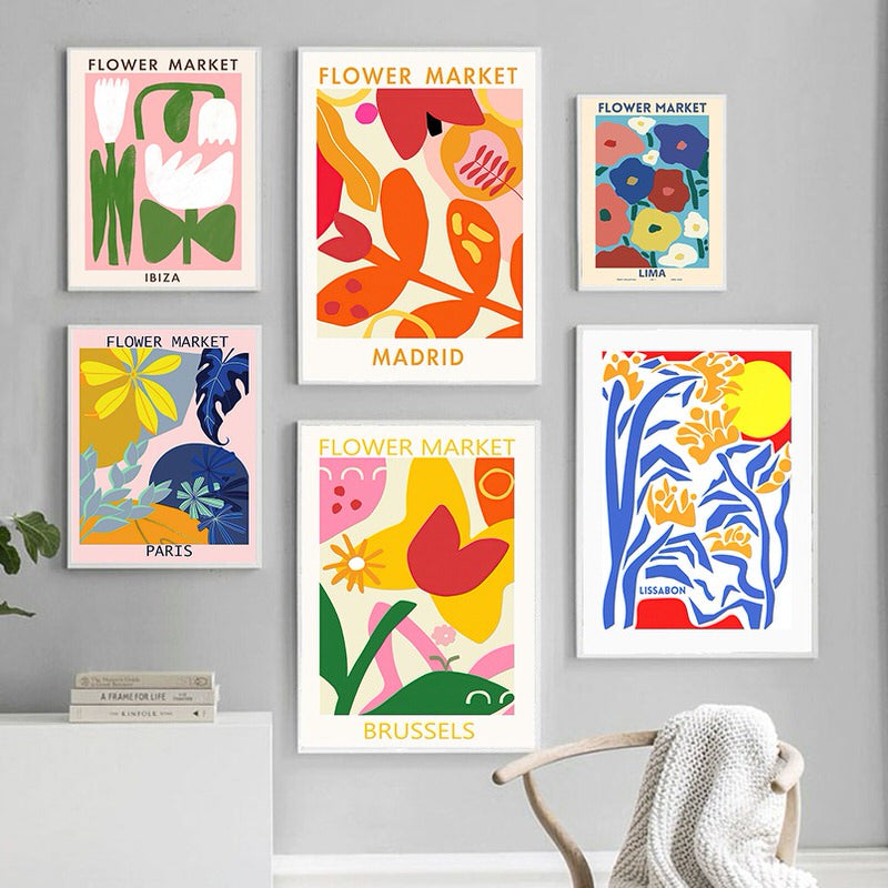 Modern Flower Market Canvas Posters — Considered Home Styling — Detail