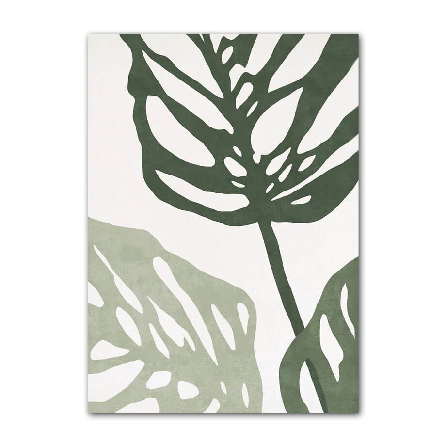 Sage Green Monstera Leaves Canvas Posters — Considered Home Styling — Lifestyle 3