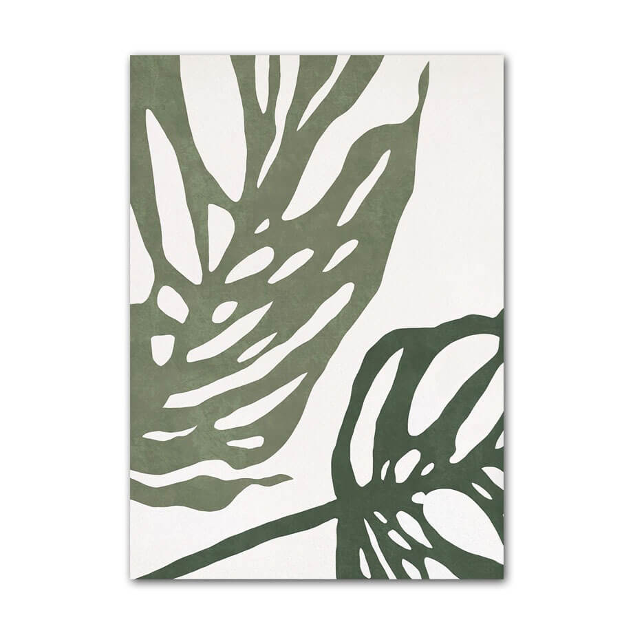 Sage Green Monstera Leaves Canvas Posters — Considered Home Styling — Lifestyle 4
