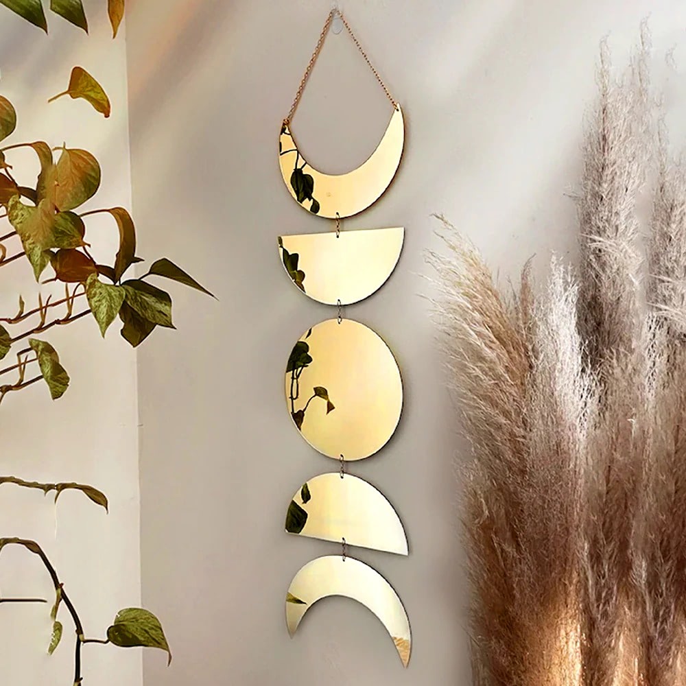 Moon Phases Wall Mirror Decor — Considered Home Styling — Front view