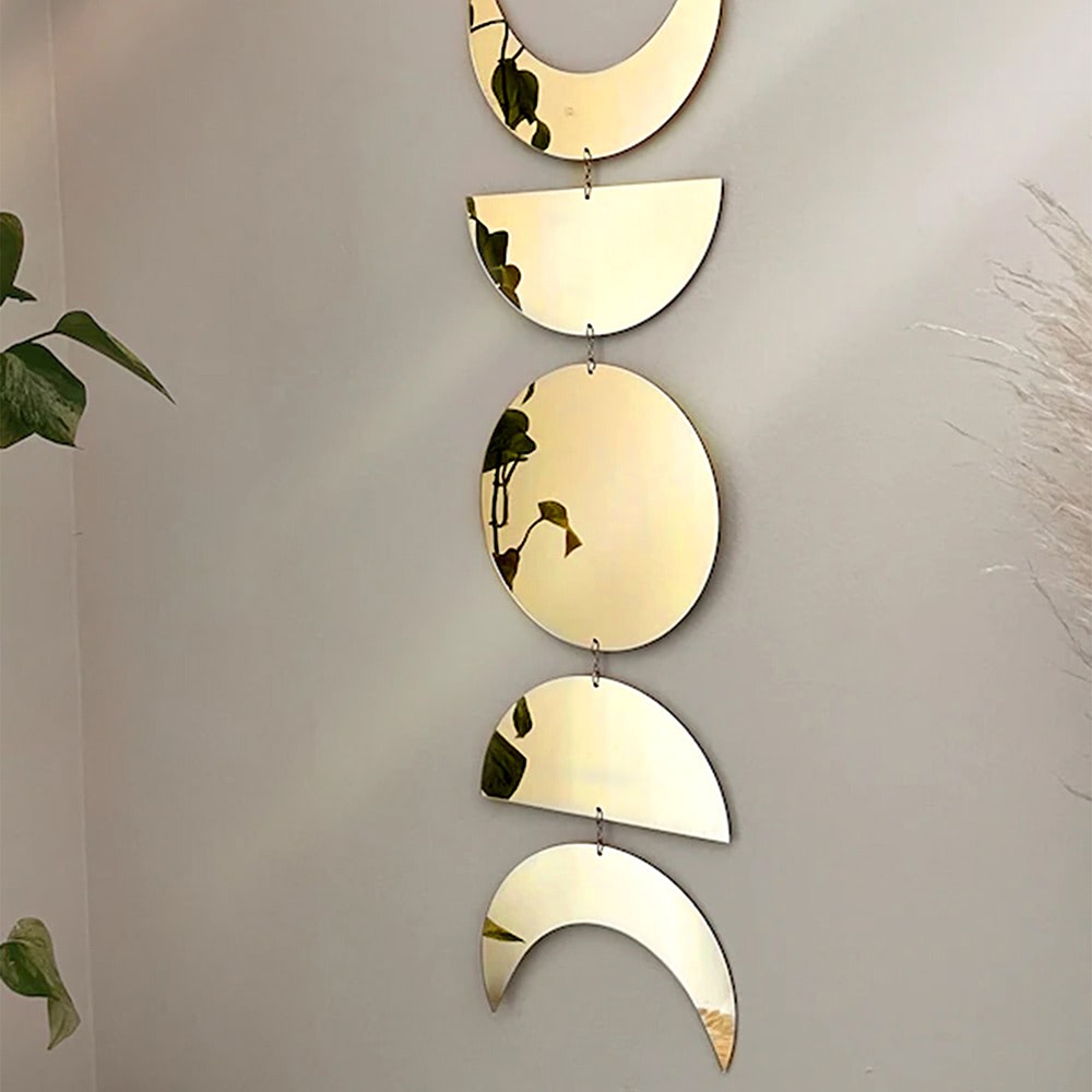 Moon Phases Wall Mirror Decor — Considered Home Styling — Detail