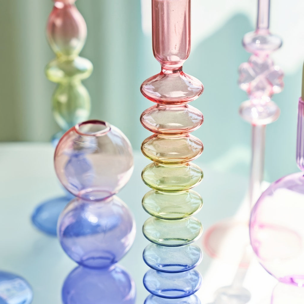 Multicolor Irregular Glass Candleholder — Decorative Vase for Considered Styling — Lifestyle 1
