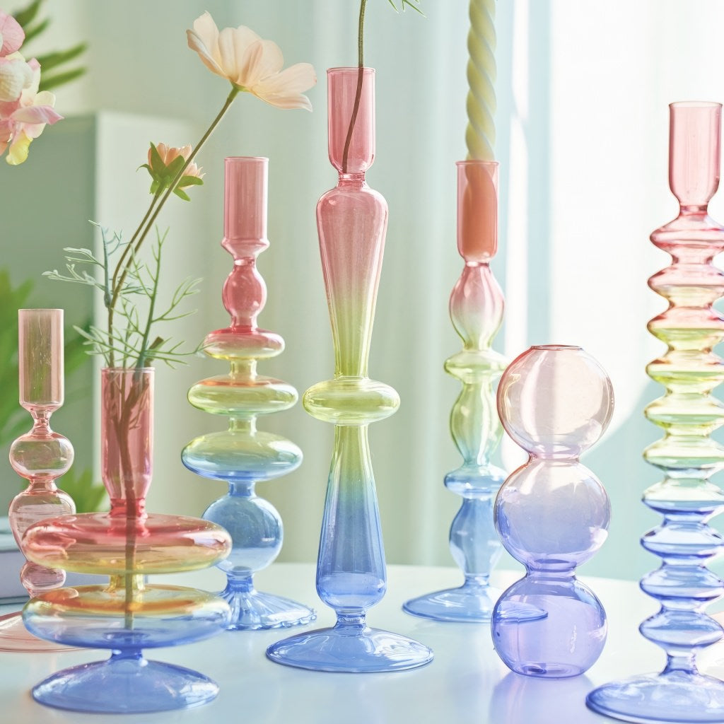 Multicolor Irregular Glass Candleholder — Decorative Vase for Considered Styling — Lifestyle 3