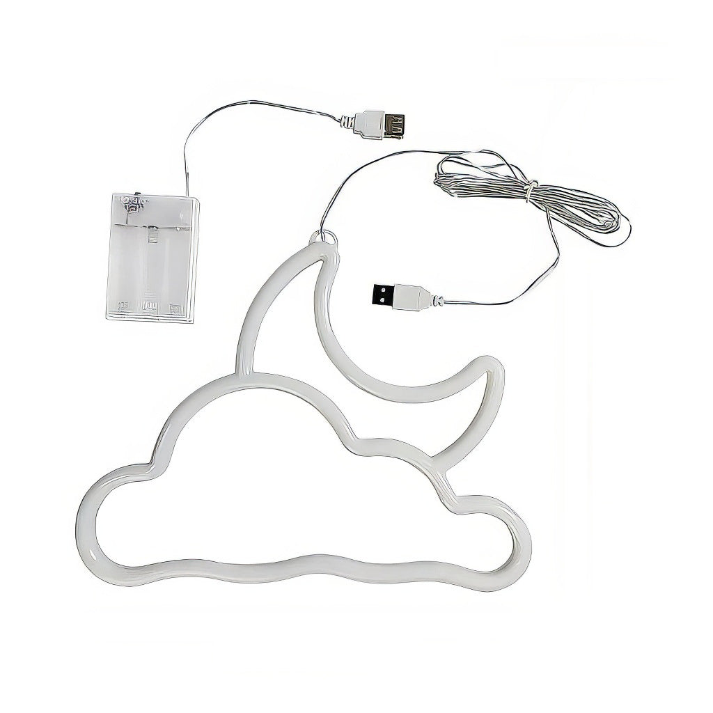 Blue/Pink Moon & Cloud LED Neon Wall Sign — Lifestyle 4