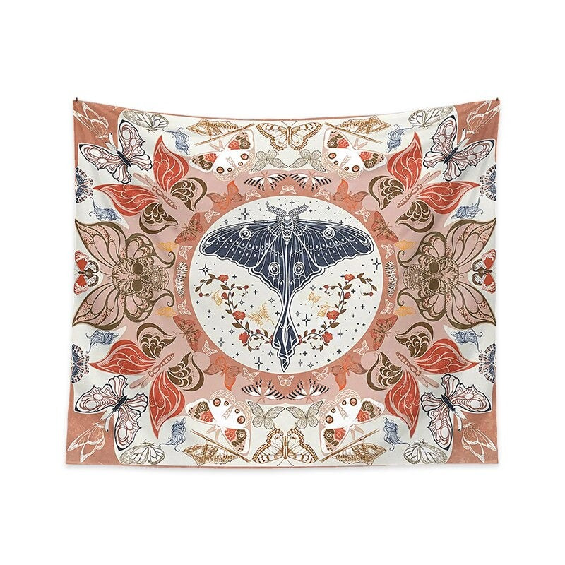 Skull Moth Boho Tapestry — Considered Home Styling
