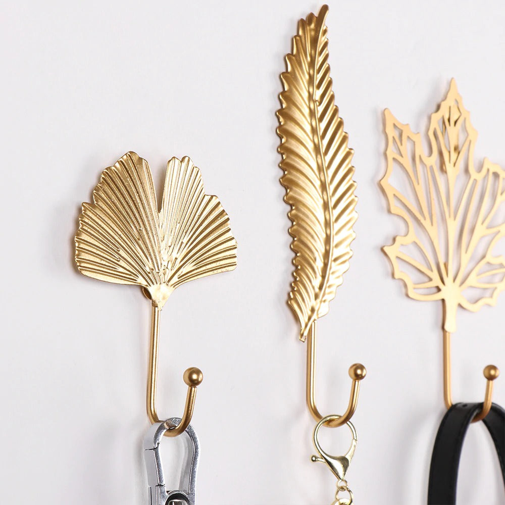 Golden Leaf Wall Hook — Considered Home Styling — Front view