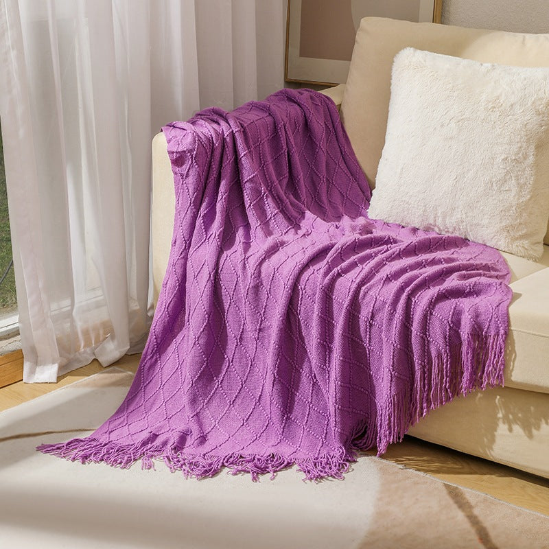 Hand-Knit Style Throw Blanket