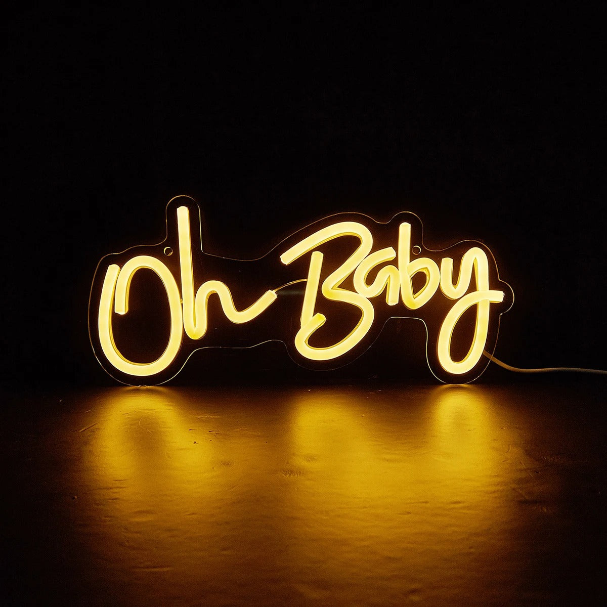 Oh Baby LED Neon Sign — Warm LED Mood Lighting for Bedside — Lifestyle 5