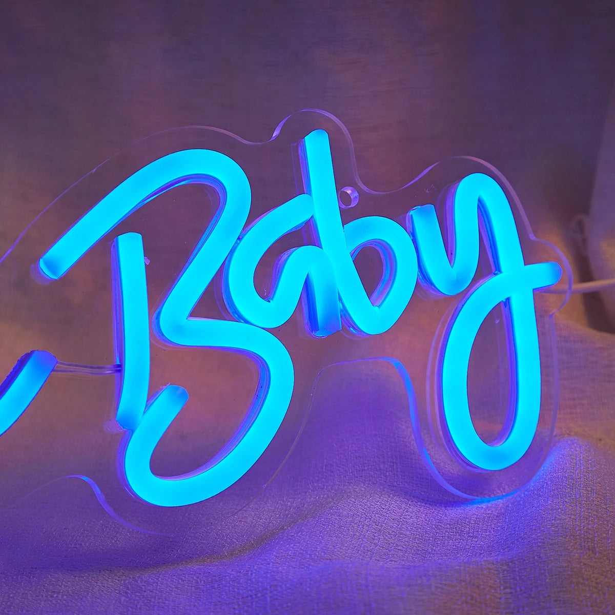 Oh Baby LED Neon Sign — Warm LED Mood Lighting for Bedside — Lifestyle 7