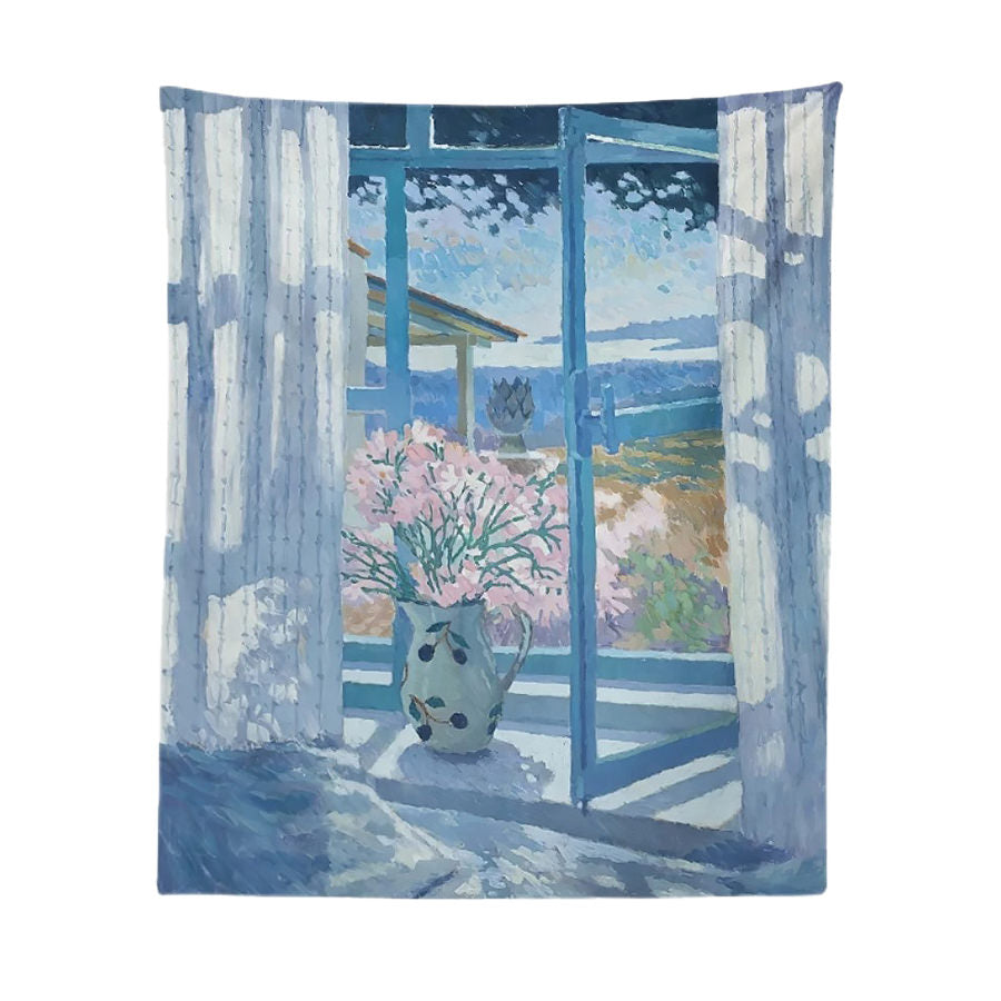 Oil Painted Window Tapestry — Considered Home Styling — Front view