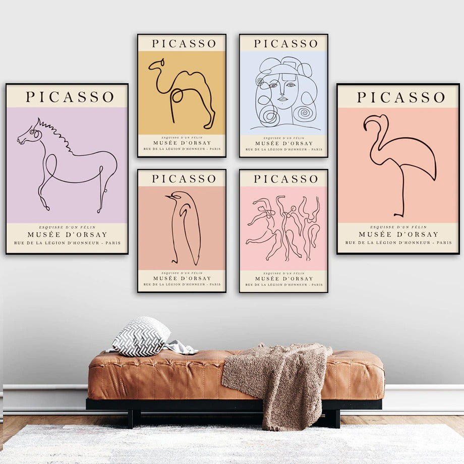 Colored Picasso Outlines Canvas Posters — Considered Home Styling