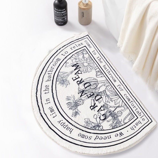 Outline Flowers Bath Mat — Soft Accent Rug for Bedroom Layering — Lifestyle 4