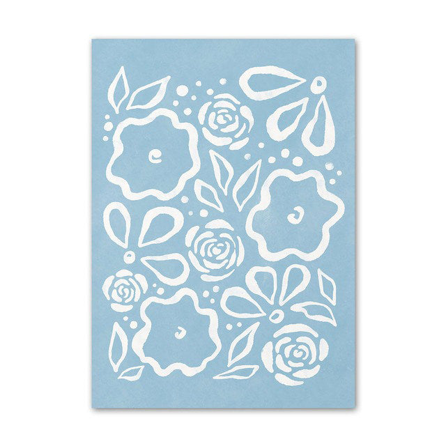 Pale Blue Flower Market Canvas Posters — Considered Home Styling — Lifestyle 4
