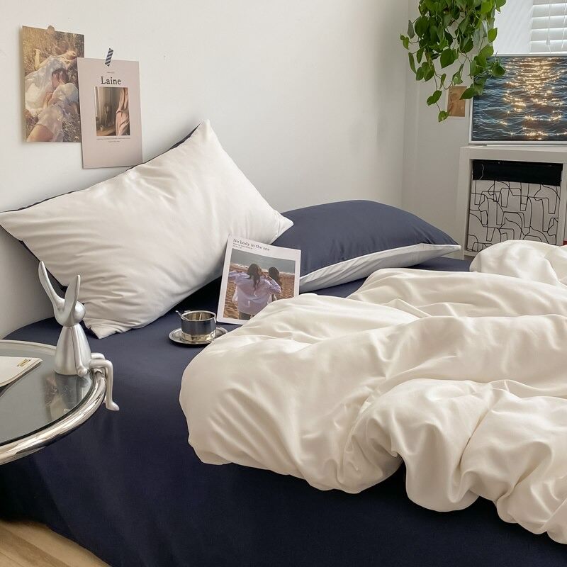 Dusty Shades Plain Bedding Set — Soft-Touch Cotton Duvet & Pillowcases — Lifestyle 3