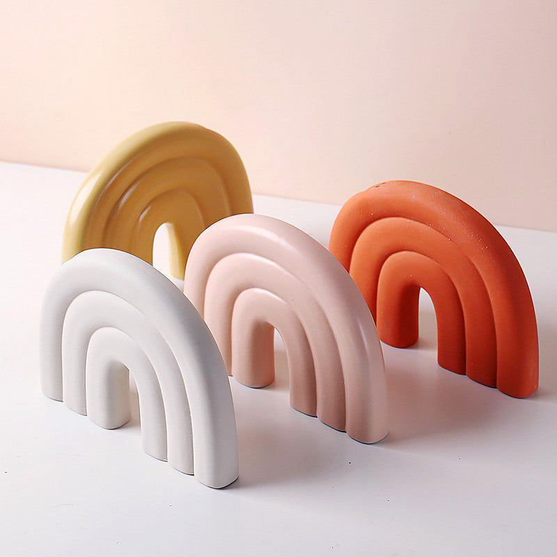 Pastel U Shape Ceramic Vase — Decorative Vase for Considered Styling — Front view