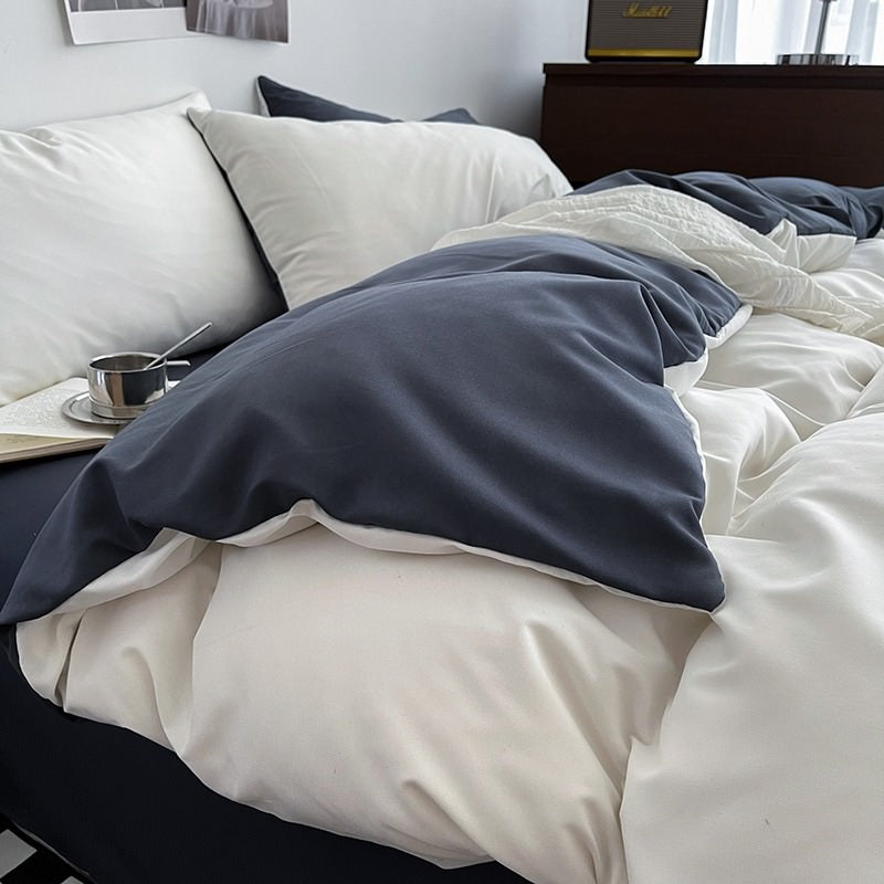 Pastel Double-Sided Bedding Set — Soft-Touch Cotton Duvet & Pillowcases — Detail