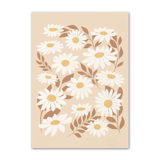 Pastel Brown Flowers Canvas Posters — Considered Home Styling — Lifestyle 8