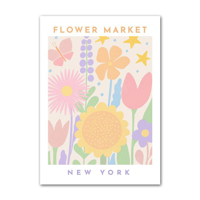 Pastel Flower Market Canvas Posters — Considered Home Styling — Lifestyle 7
