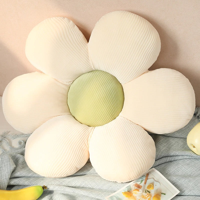 Pastel Flower Throw Pillow — Soft Textured Pillow for Bedroom Layering — Lifestyle 6