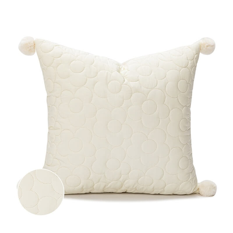 Tufted Pastel Tulip Cushion Cover — Soft Textured Pillow for Bedroom Layering — Lifestyle 6