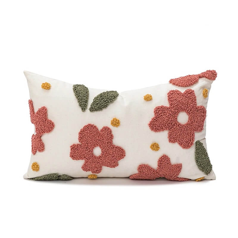 Tufted Pastel Tulip Cushion Cover — Soft Textured Pillow for Bedroom Layering — Lifestyle 3