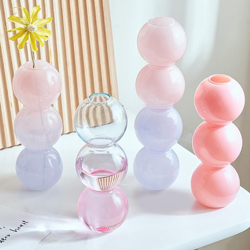 Pastel Glass Bubble Vase — Decorative Vase for Considered Styling — Lifestyle 2