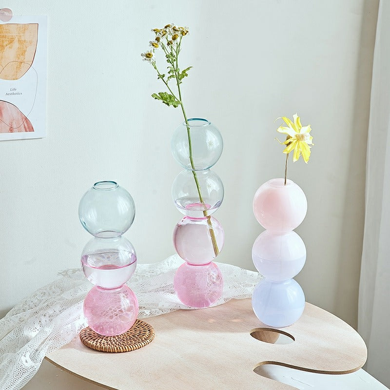 Pastel Glass Bubble Vase — Decorative Vase for Considered Styling — Front view