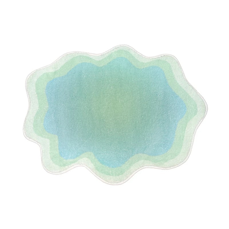 Pastel Blob Irregular Accent Rug — Soft Accent Rug for Bedroom Layering — Front view