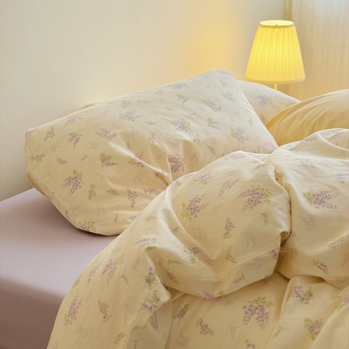 Lavender Bloom Floral Cotton Bedding Set — Lifestyle 2